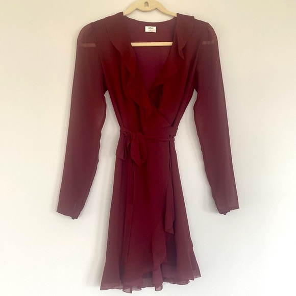 Aritzia Ruffle Wrap Dress - Picture 2 of 7